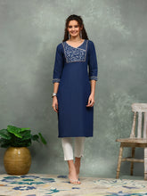 Printed Denim Kurta